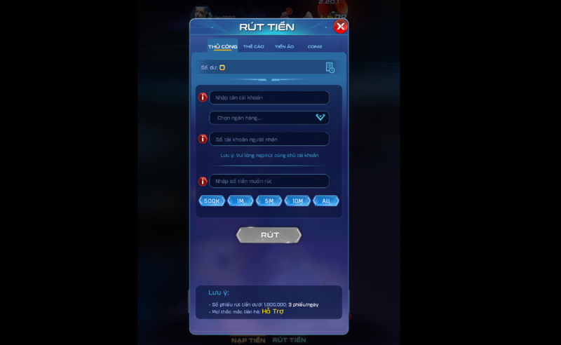 Rút tiền nổ hũ Win79 qua ngân hàng
