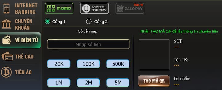 Cách nạp tiền nổ hũ B52club dễ dàng nhất  