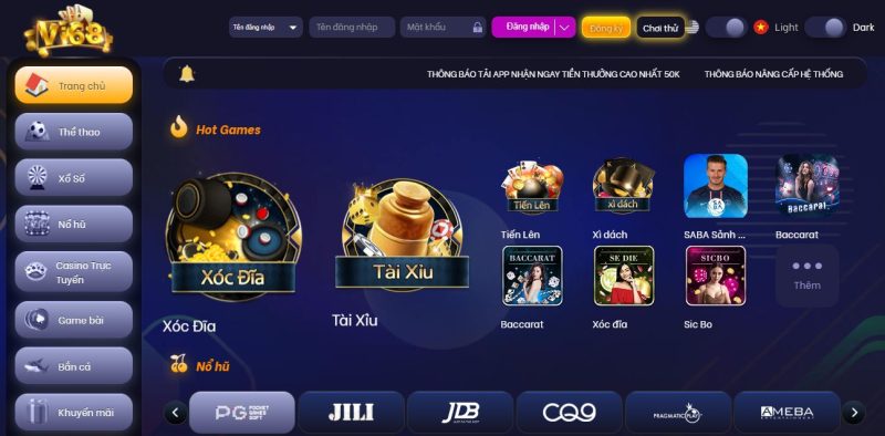 Tổng quát về cổng game BÀI Vi68