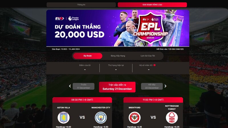 Giao diện nhà cái Eubet thiết kế đặc biệt