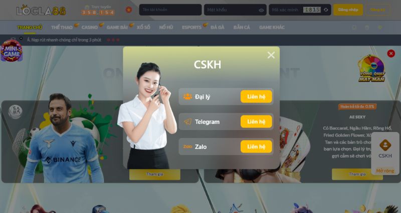 Hướng dẫn phương thức nạp tiền Locla88