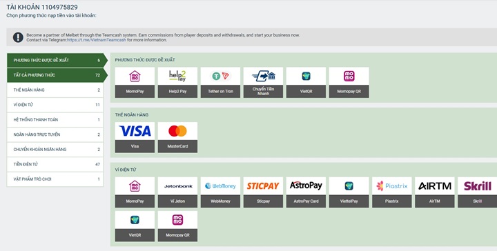 Melbet cung cấp những dòng game nào?