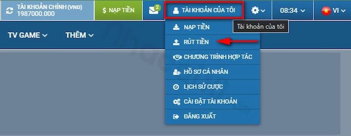 Hướng dẫn rút tiền 1XBET an toàn, siêu nhanh